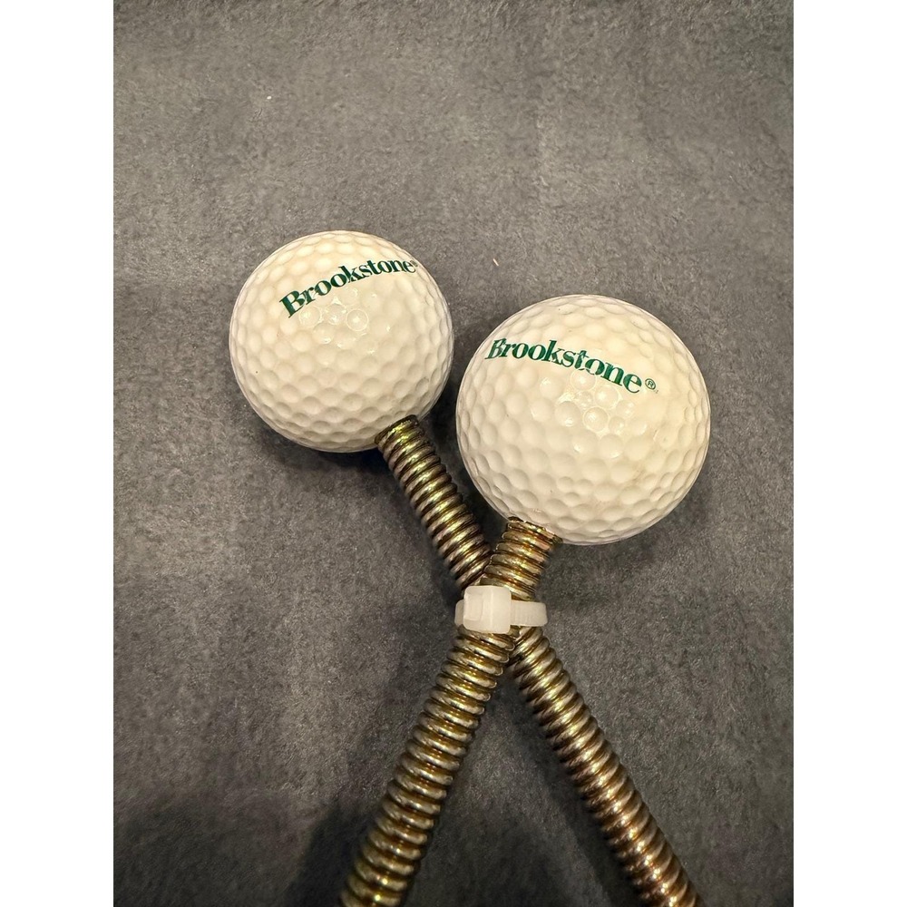 RARE Vintage 1990s Brookstone Golf Ball Wood Shoe Trees Shapers - Picture 3 of 3